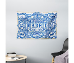 Madrid Calligraphy Tile Wide Tapestry