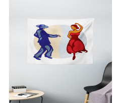 Funky Dancer Couple Wide Tapestry