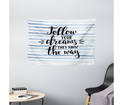 Calligraphy on Stripe Wide Tapestry