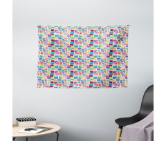 Abstract Mosaic Tile Wide Tapestry