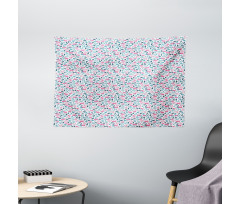 Hand Drawn Leaf Berries Wide Tapestry