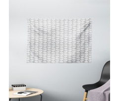 Greyscale Rose Blooms Wide Tapestry