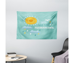 Weather Elements Slogan Wide Tapestry