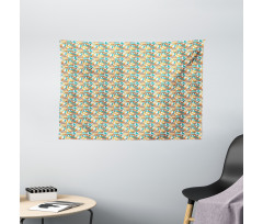 Summer Crowded Beach Wide Tapestry