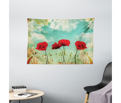 Flowers Spring Season Wide Tapestry