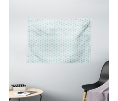 Forget Me Not Flowers Retro Wide Tapestry