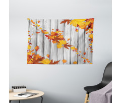 Fall Maple Leafs Tree Wide Tapestry