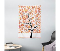 Tangerine Leaves Tree Tapestry