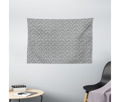 Spiral Curly Shapes Wide Tapestry