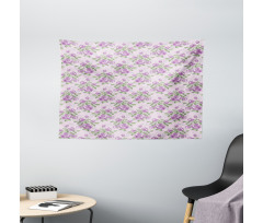Shabby Rose Blossoms Wide Tapestry