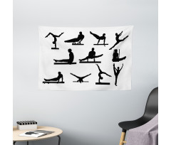 Athlete Silhouettes Wide Tapestry