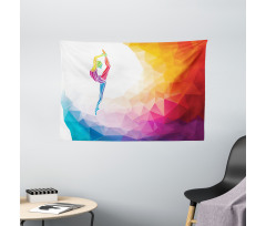 Polygonal Girl Motif Wide Tapestry