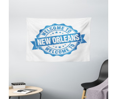 Welcome City Stamp Wide Tapestry