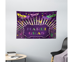 Mardi Gras Cartoon Wide Tapestry