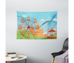 Flat Art Colorful Wide Tapestry