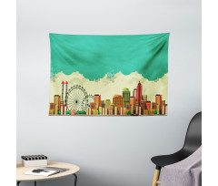 Vintage Metropolis Wide Tapestry