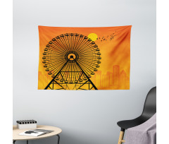 Cityscape Sunset Wide Tapestry