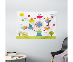 Nursery Animals Wide Tapestry