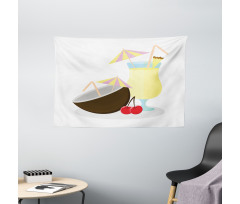 Pina Colada Cocktail Wide Tapestry