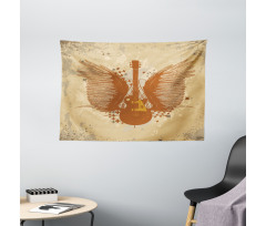 Guitar with Wings Wide Tapestry
