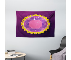 Abstract Round Gem Wide Tapestry