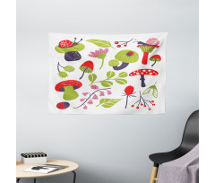 Forest Thistle Lilies Wide Tapestry