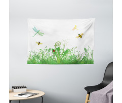 Flourishing Foliage Bees Wide Tapestry