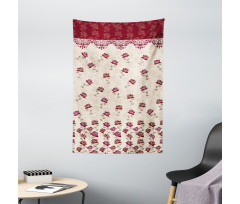 Vintage Art Romantic Roses Tapestry