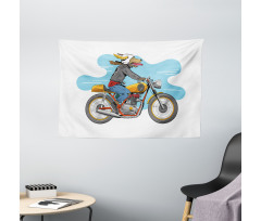 Cartoon Fun Dog Wide Tapestry