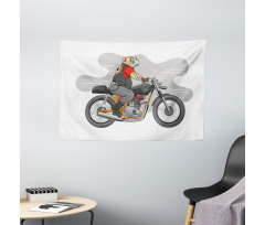 English Bulldog Bike Wide Tapestry