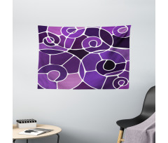 Purple Shaded Spirals Wide Tapestry