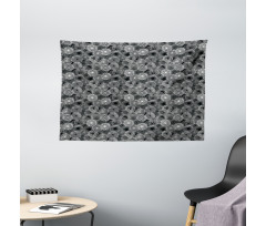 Superimposed Spirals Wide Tapestry