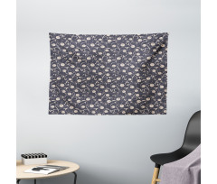 Abstract Foliage Swirls Wide Tapestry