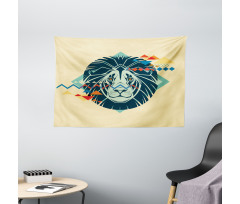 Modern Animal Portrait Wide Tapestry