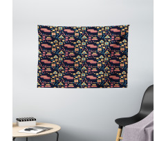 Trippy Modern Wide Tapestry