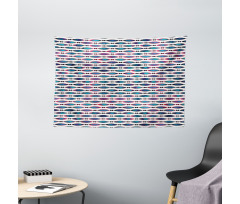 Retro Boho Oval Forms Wide Tapestry