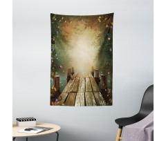 Lake and Blooming Flora Tapestry