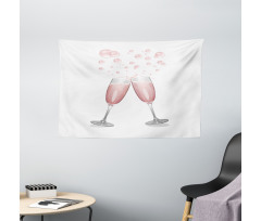 Glasses with Blush Drink Wide Tapestry