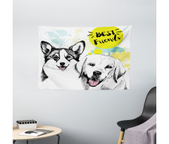 Best Friends Typography Wide Tapestry