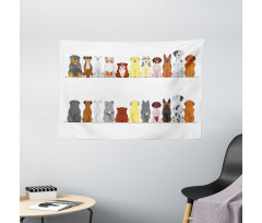 Simplistic Dog Animal Wide Tapestry