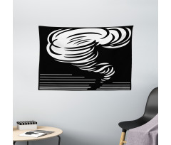 Monochrome Twister Design Wide Tapestry