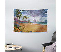 Hurricane in Ocean Beach Wide Tapestry