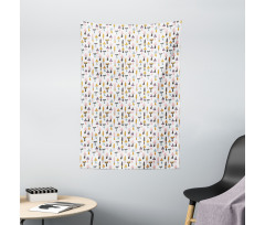 Colorful Porcini Cartoon Tapestry