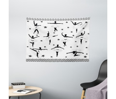 Stars and Hand-drawn Swirls Wide Tapestry