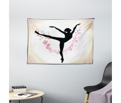 Woman Dancer Color Spots Wide Tapestry