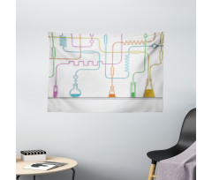 Beakers with Solution and Tubes Wide Tapestry