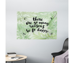 Green Leafy Branches Words Wide Tapestry