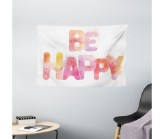 Watercolor Inscription Art Wide Tapestry