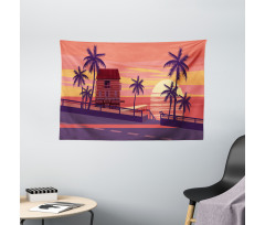 Sunset by the Road Wide Tapestry