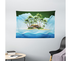 Tropic Lands Coconut Palms Wide Tapestry